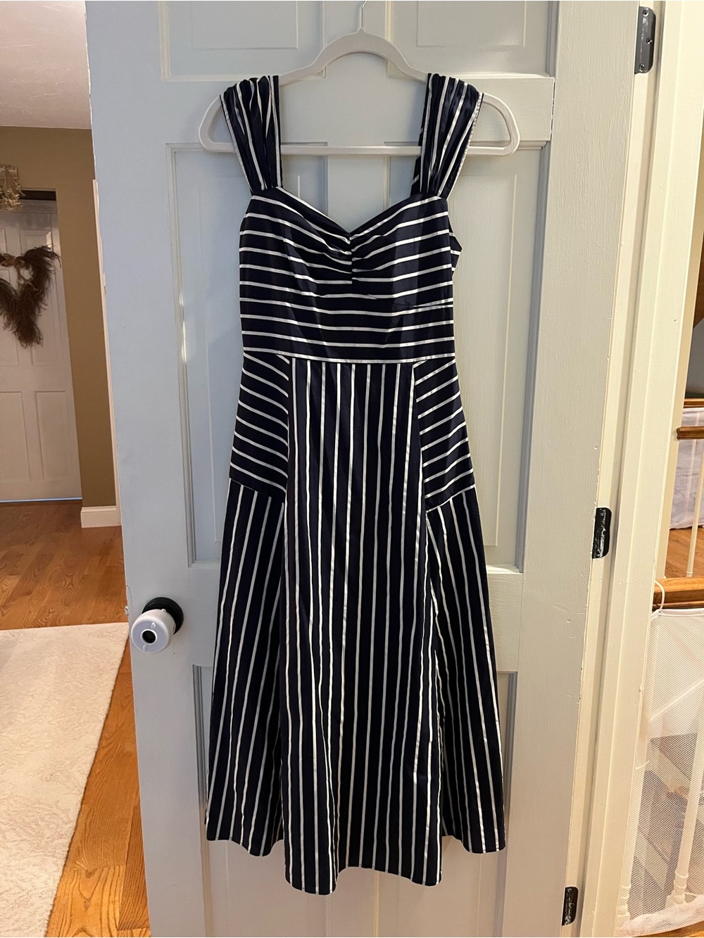 Zoe & Claire Striped Navy and White A-Line Sundress